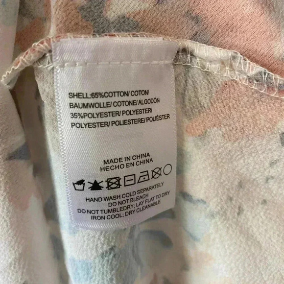 To My Lovers Sheer Floral Dress Women's Size Small Long Sleeve White Blue - Picture 7 of 10